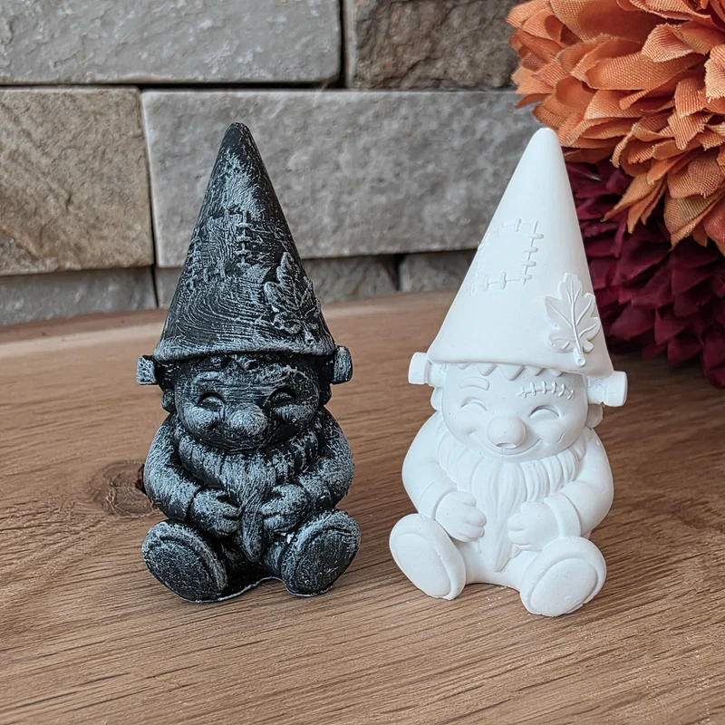 Silikongießform – Halloween-Wichtel Frankenstein mit Blatt