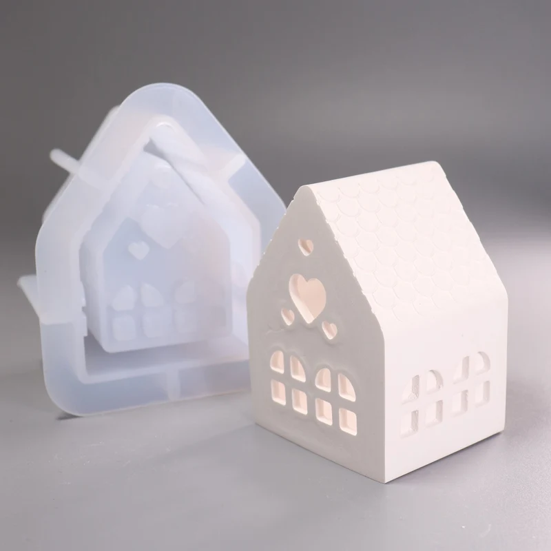 Silikonform Lichthaus kleines Haus für LED Licht Dekoration ca. 7,5 x 5,5 x 5 cm