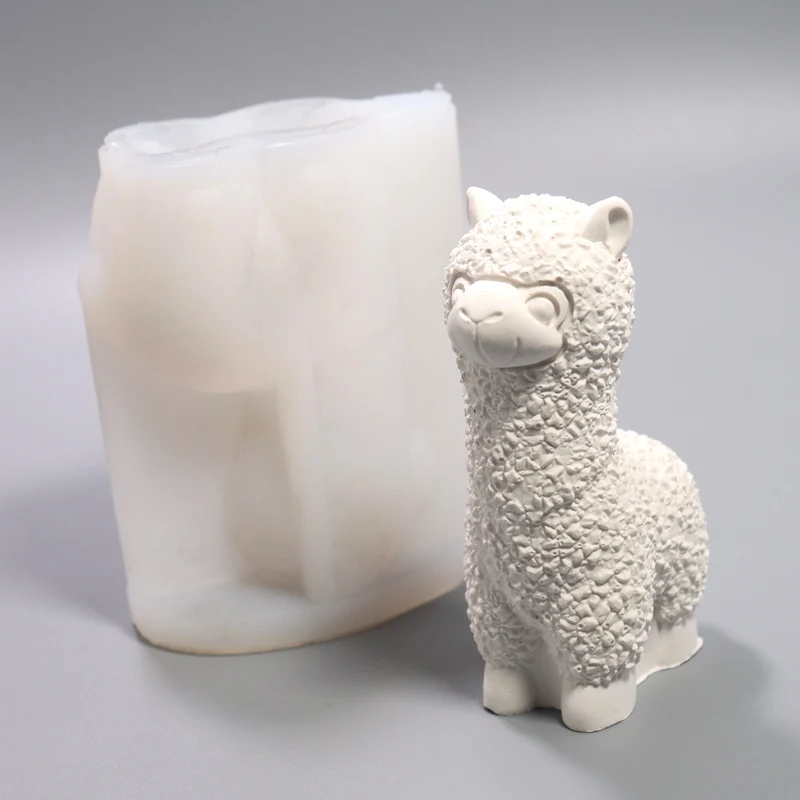 Silikonform 3D Alpaka Gießform für Raysin, Kerzenwachs ca. 9,5 cm