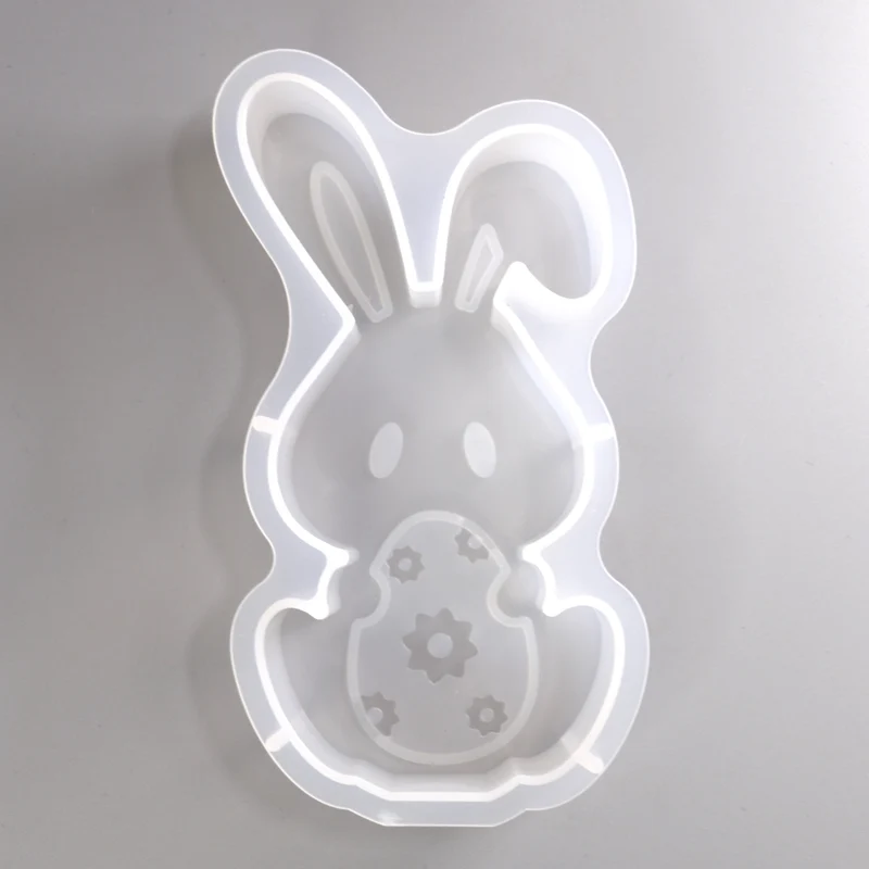 Silikonform Kaninchen mit Ei Aufsteller Oster Dekoration Gießform c. 12 cm